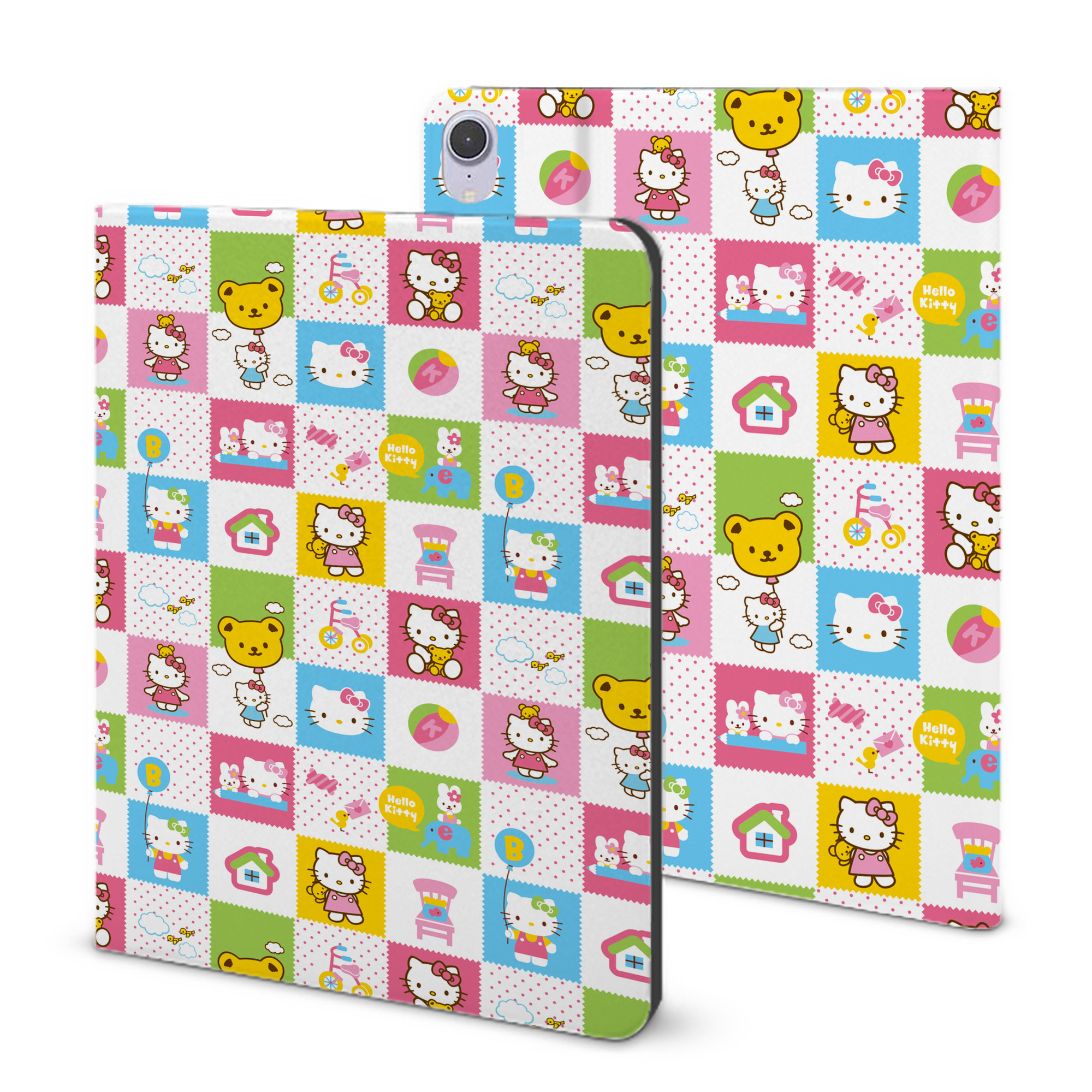 （画像用） Hello Kitty ハローキティ IPad ケース ブック型 PUレザー TPU 耐衝撃 軽量 薄型 ペン収納なし 全面保護 IPad 各モデル対応
